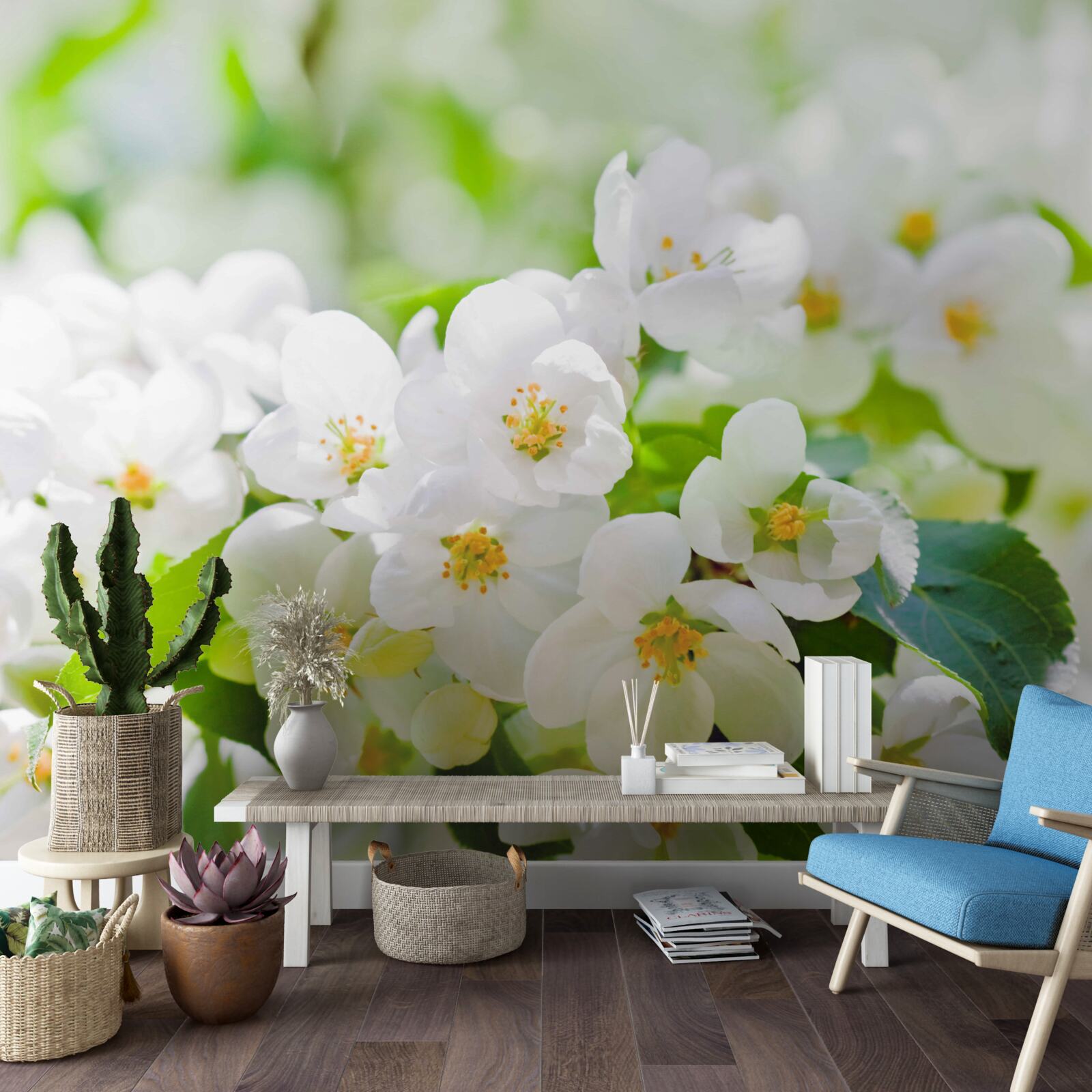 Fotobehang jasmijnbloemen met een aangenaam aroma