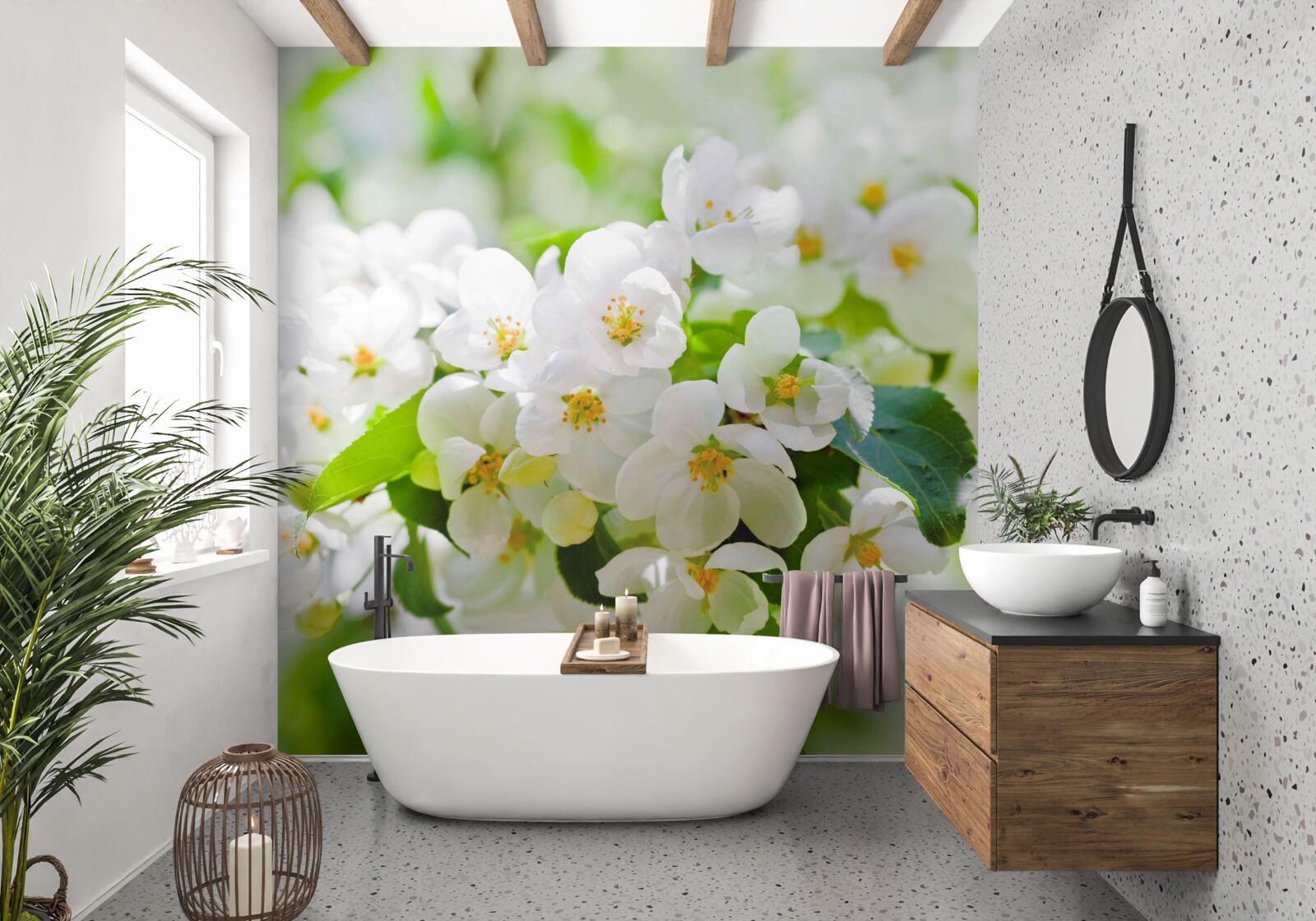 Fotobehang jasmijnbloemen met een aangenaam aroma