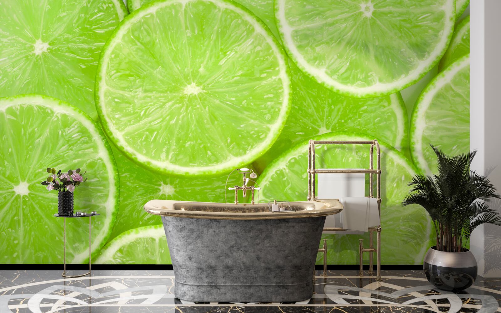 Fotobehang rijpe stukjes limoen