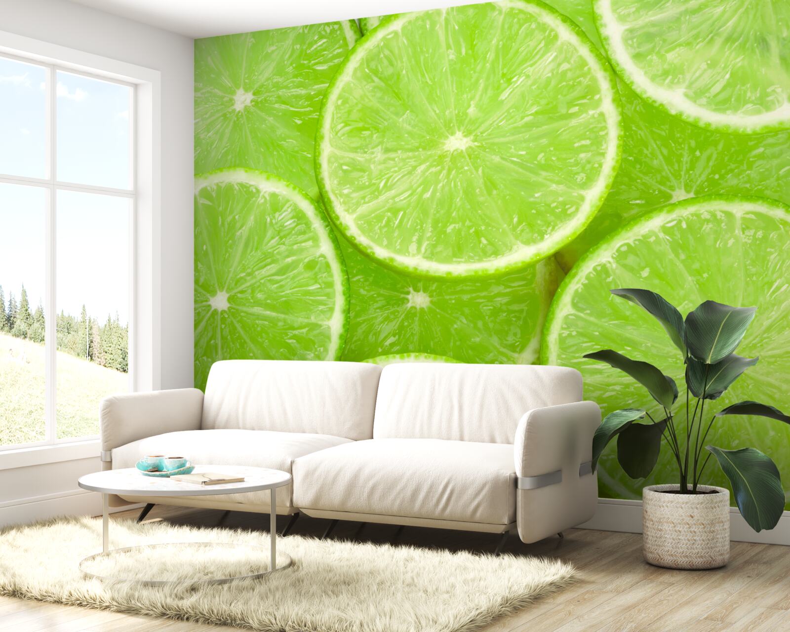 Fotobehang rijpe stukjes limoen