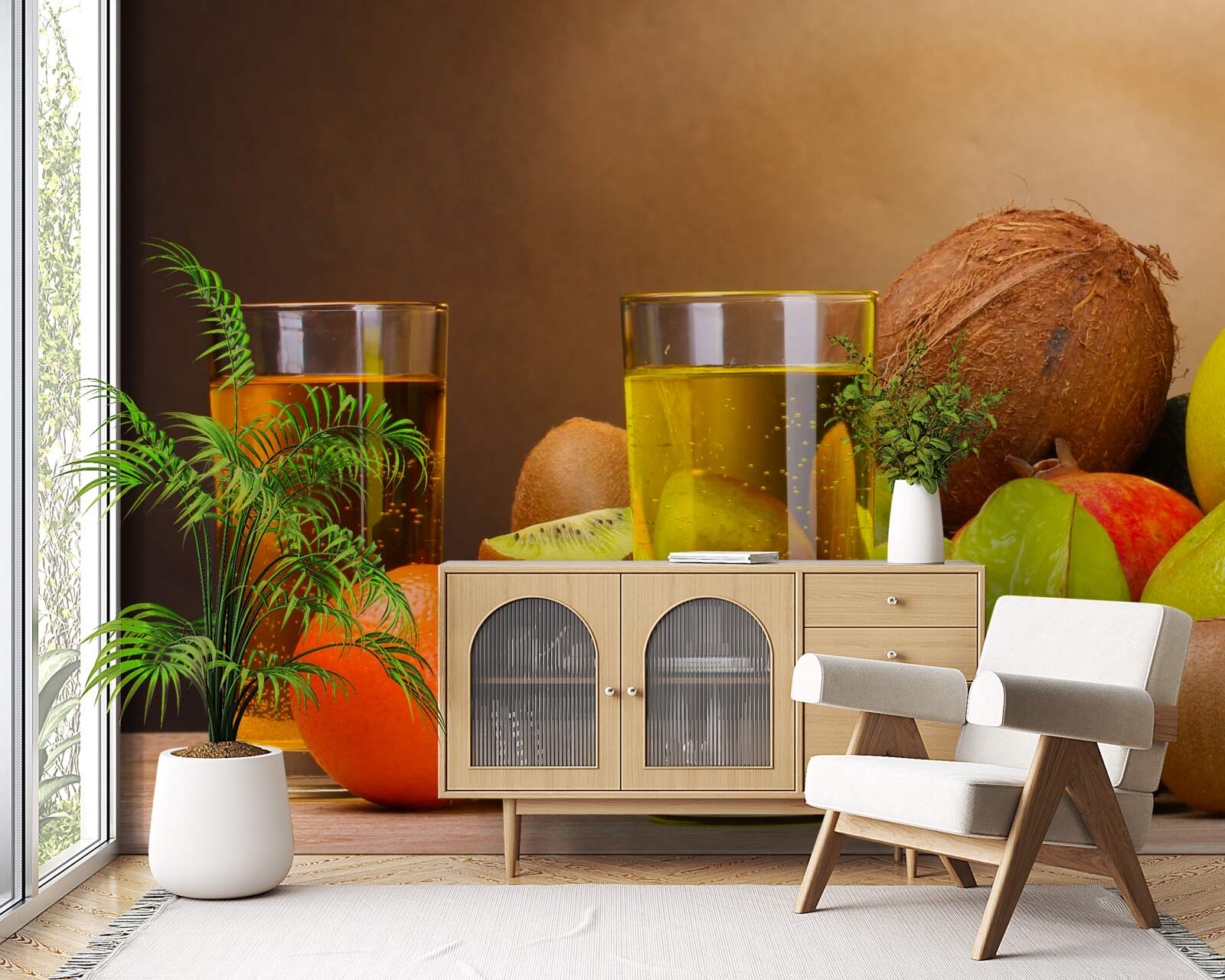 Fotobehang gekoelde dranken op basis van exotisch fruit