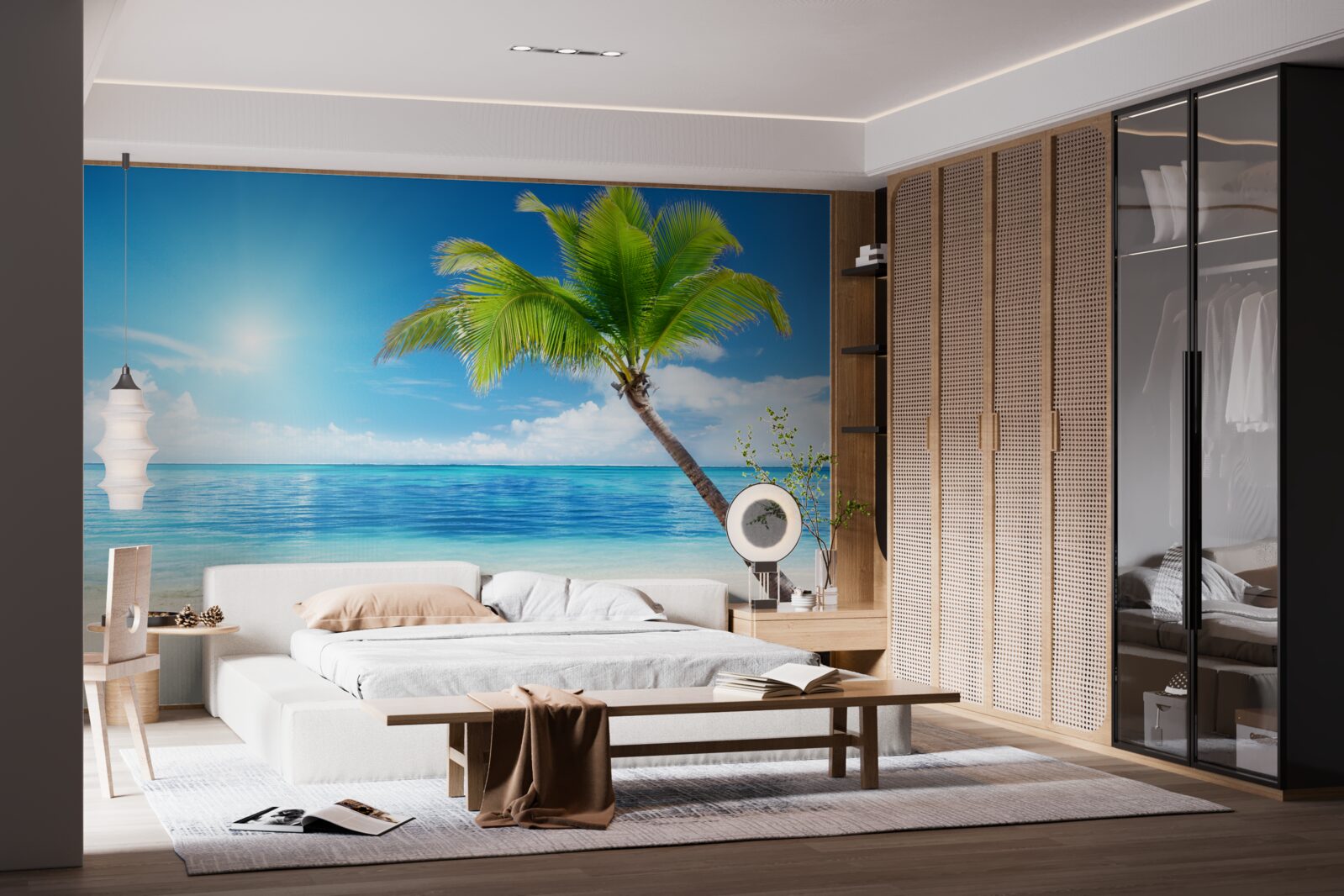 Fotobehang heldere zonnige dag aan de kust in de tropen