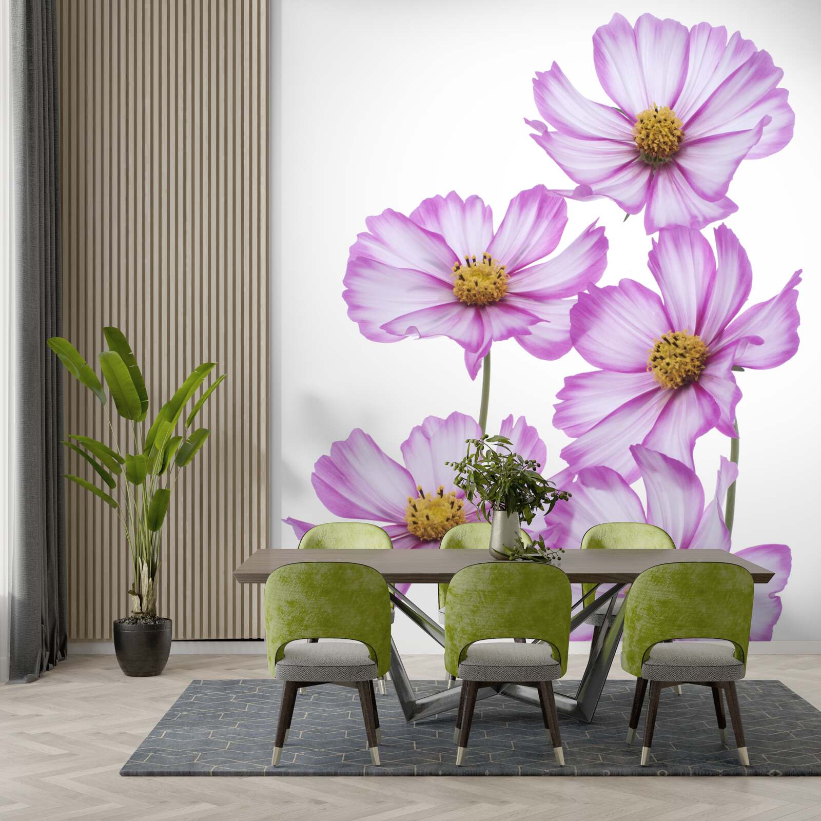 Fotobehang sierlijke seringbloesems in een weiland