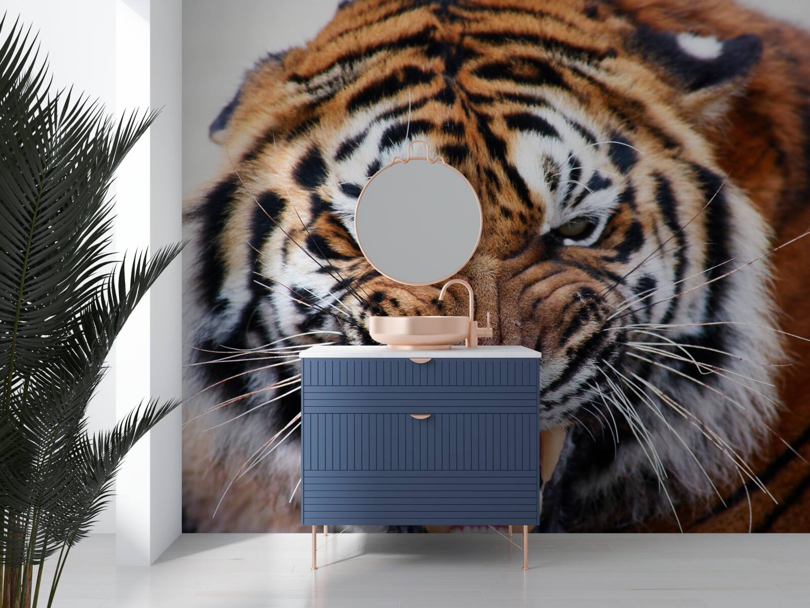 Fotobehang boze volwassen tijger brult