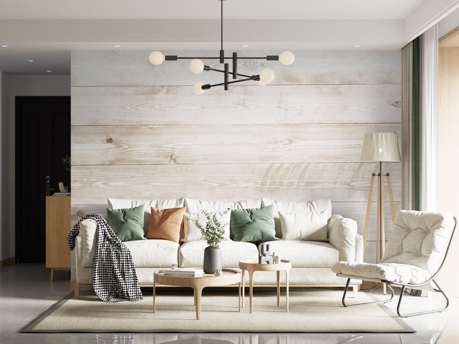 Fotobehang licht karton met tekst in horizontale richting