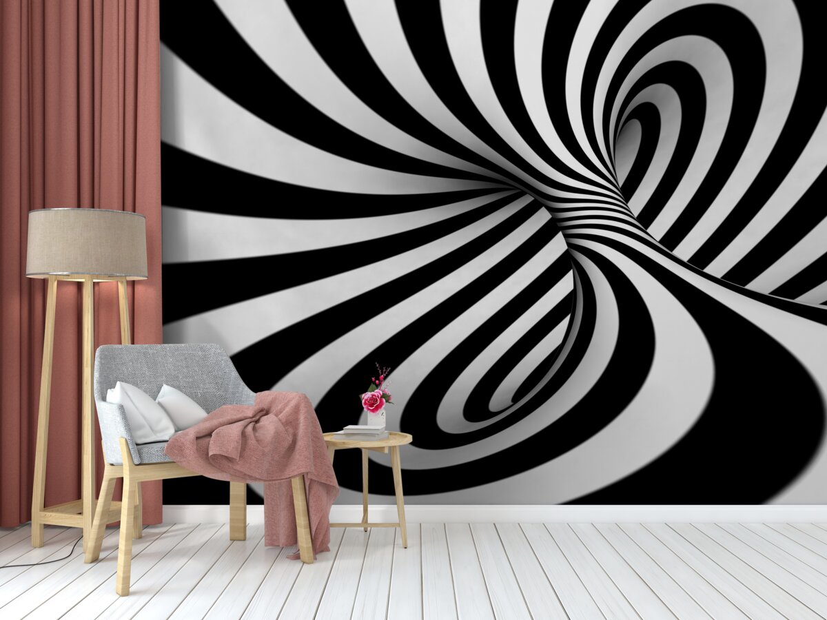 Fotobehang witte en zwarte tinten van oneindigheid