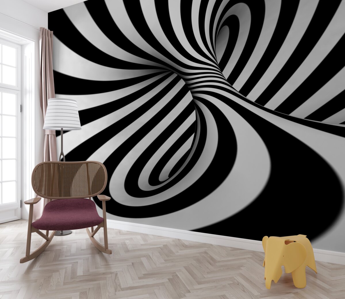 Fotobehang witte en zwarte tinten van oneindigheid