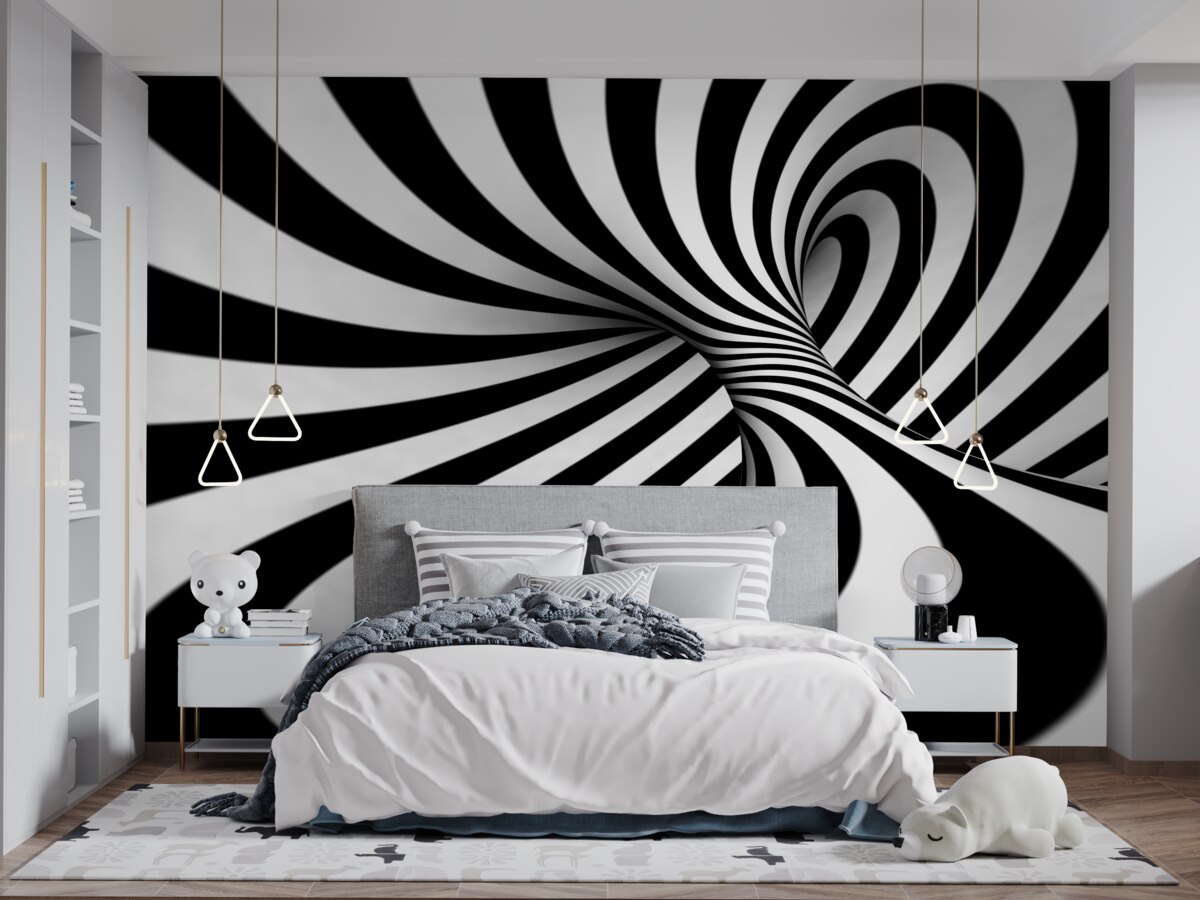 Fotobehang witte en zwarte tinten van oneindigheid