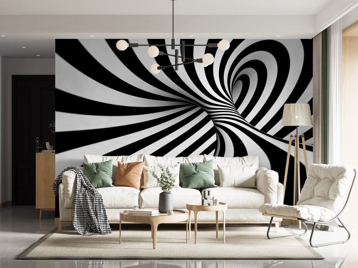 Fotobehang witte en zwarte tinten van oneindigheid