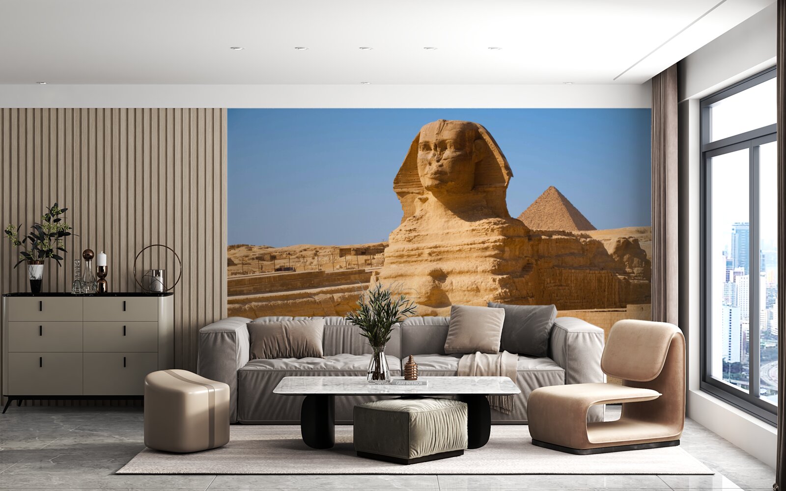 Fotobehang oude egyptische sfinx