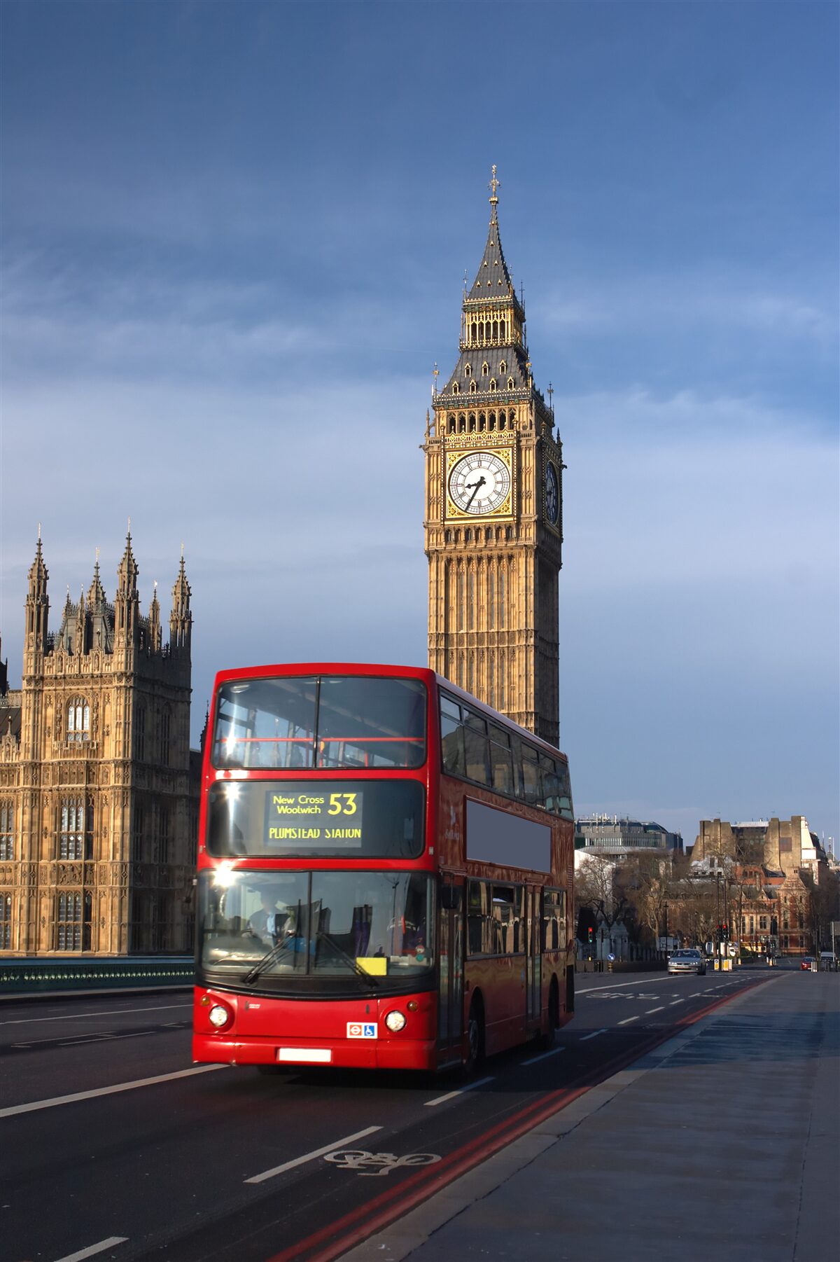 Fotobehang bus met passagiers verlaat Big Ben