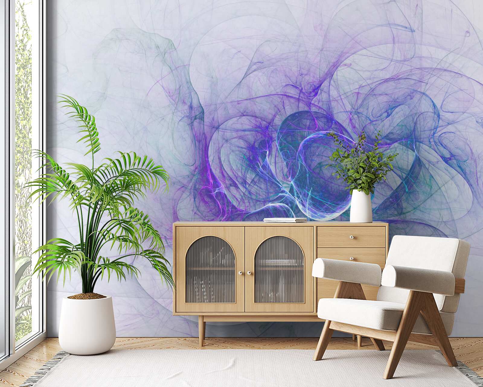 Fotobehang zenuwcellen in abstract op witte achtergrond