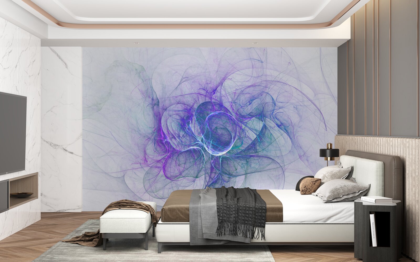 Fotobehang zenuwcellen in abstract op witte achtergrond