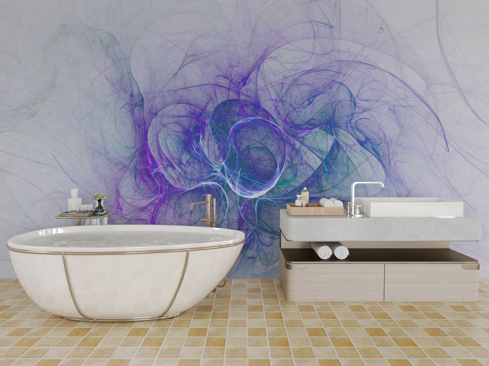 Fotobehang zenuwcellen in abstract op witte achtergrond