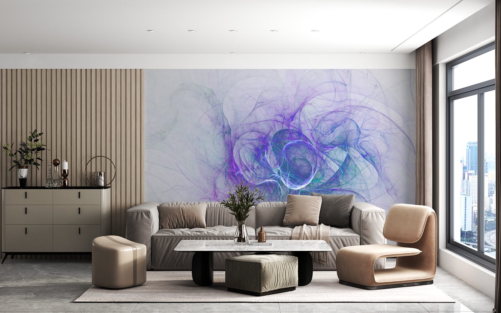 Fotobehang zenuwcellen in abstract op witte achtergrond