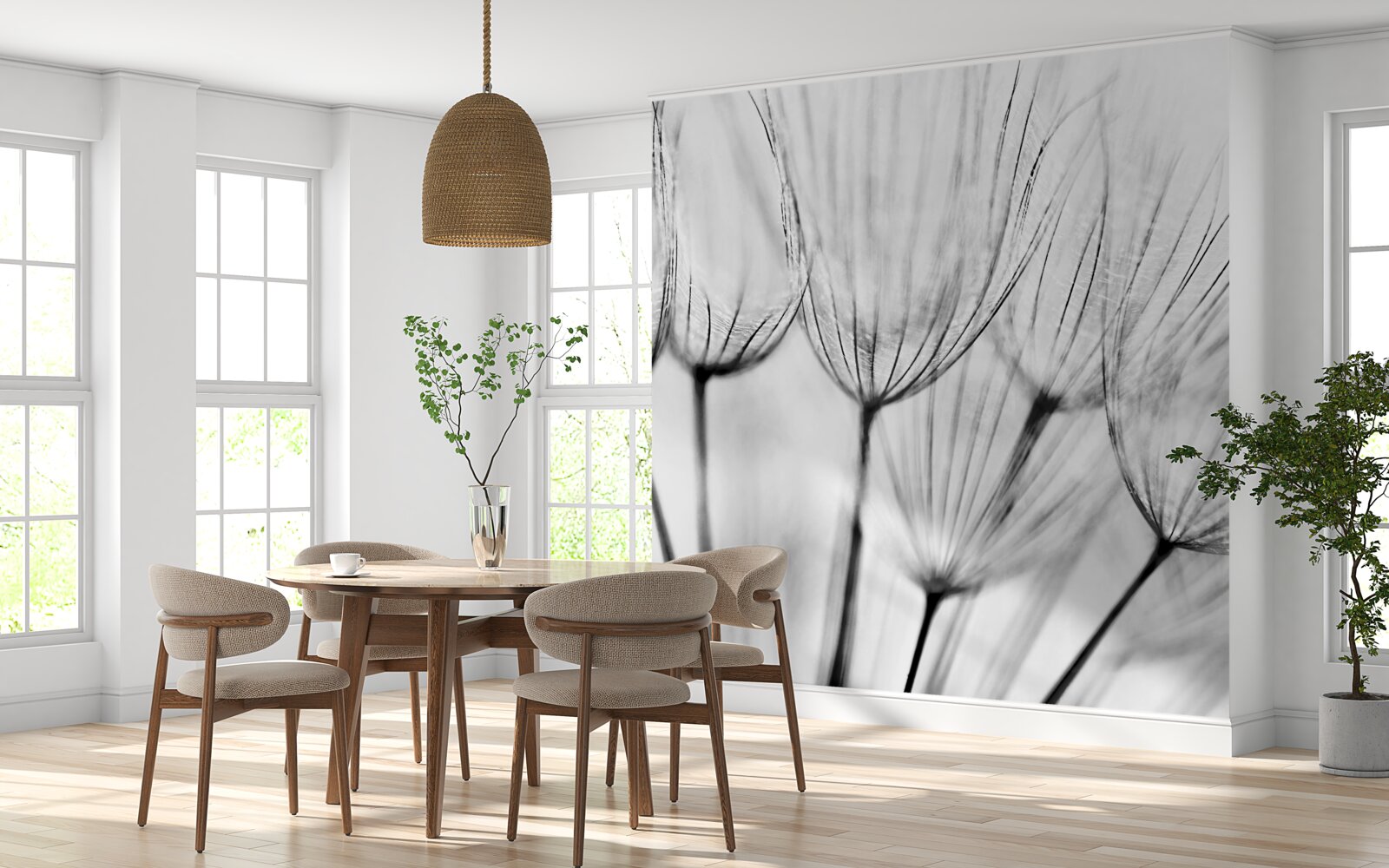 Fotobehang witte kuit met ongeopende knoppen