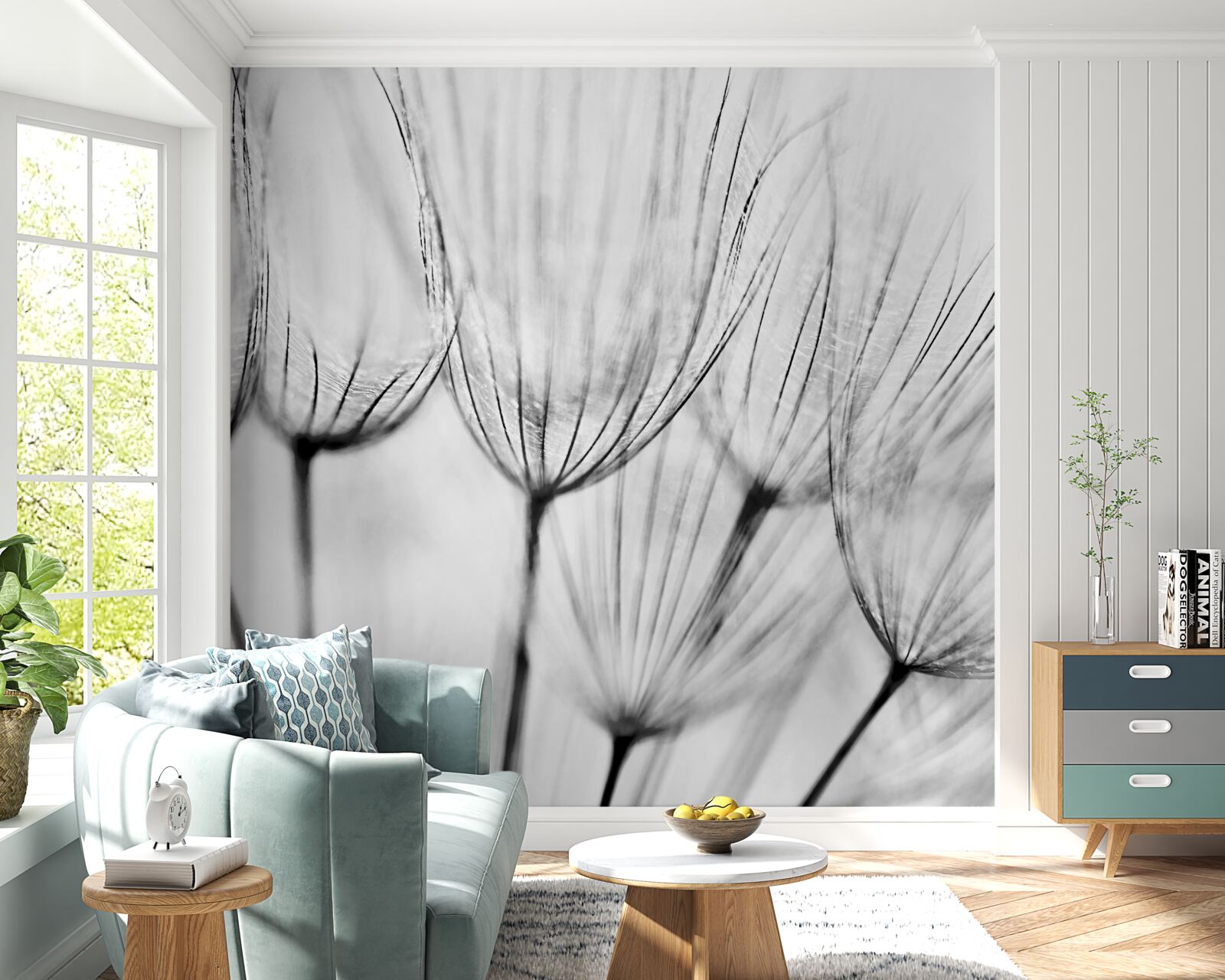 Fotobehang witte kuit met ongeopende knoppen