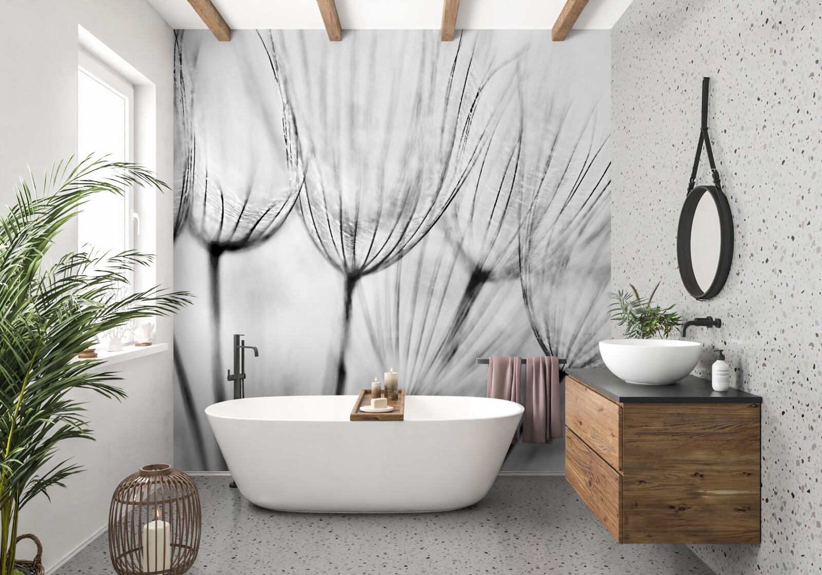 Fotobehang witte kuit met ongeopende knoppen