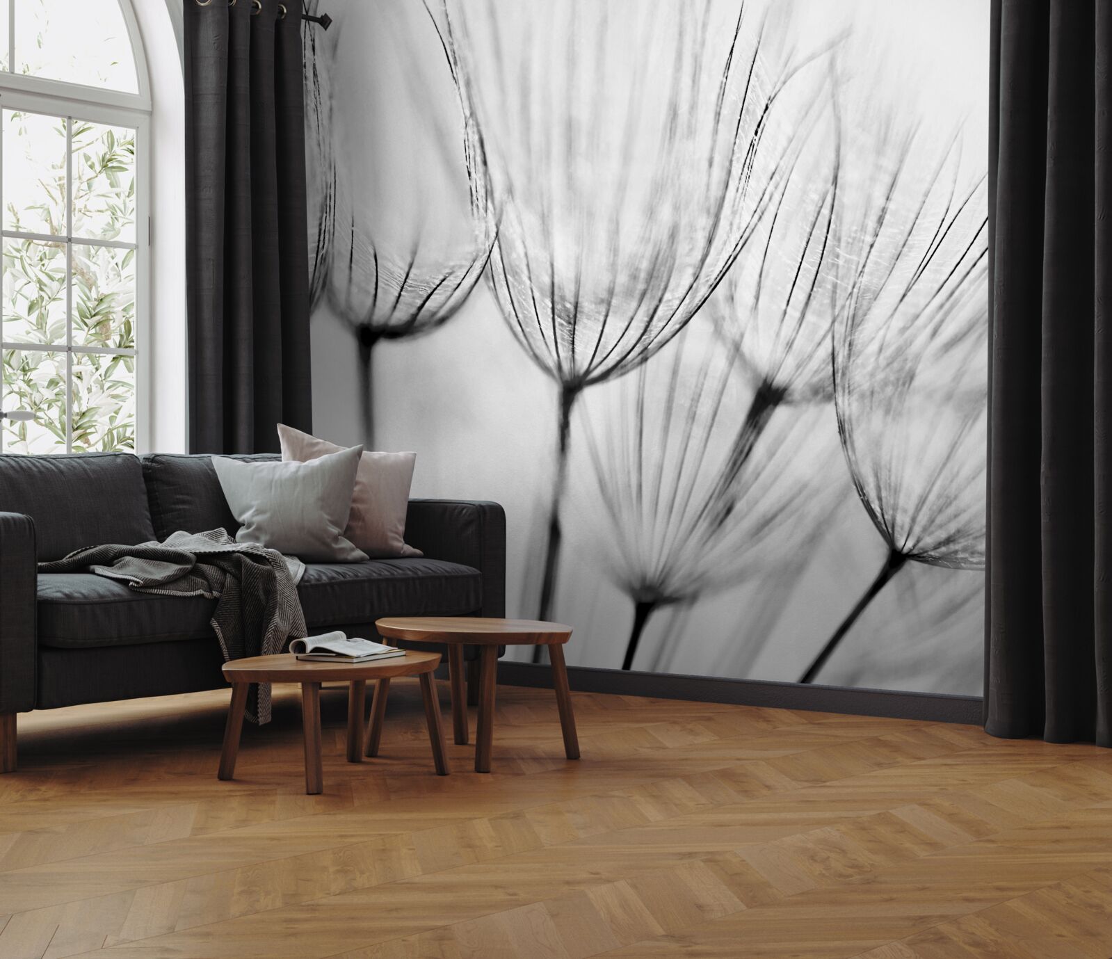 Fotobehang witte kuit met ongeopende knoppen