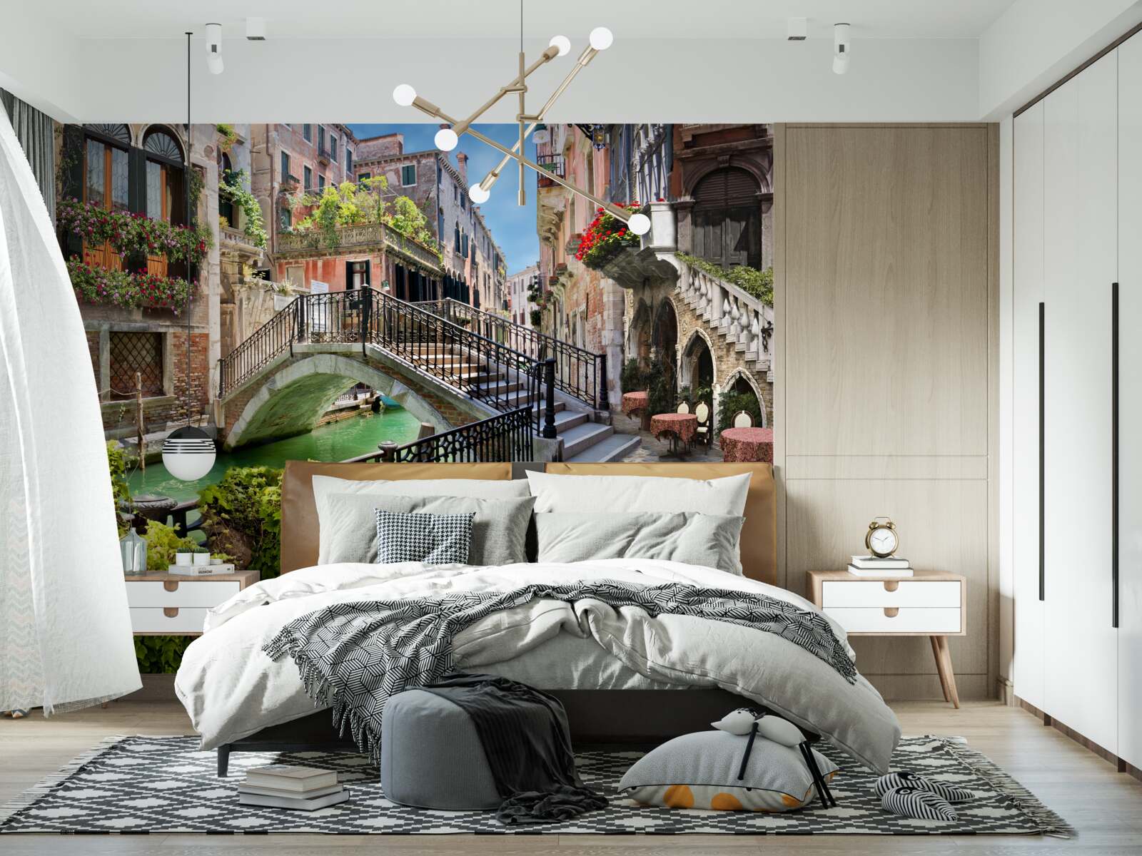 Fotobehang verwoeste brug over het kanaal van Venetië