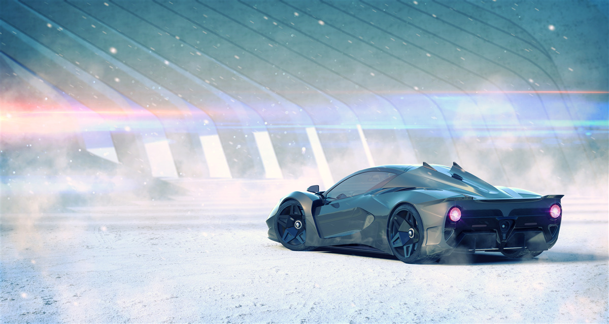 Fotobehang raceauto op de startlijn