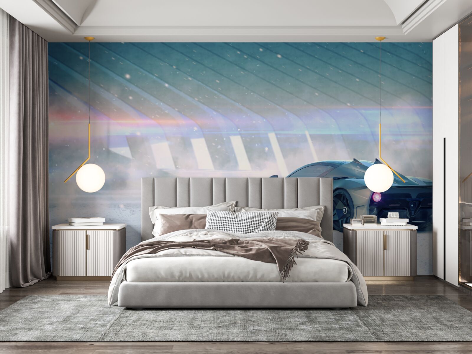 Fotobehang raceauto op de startlijn