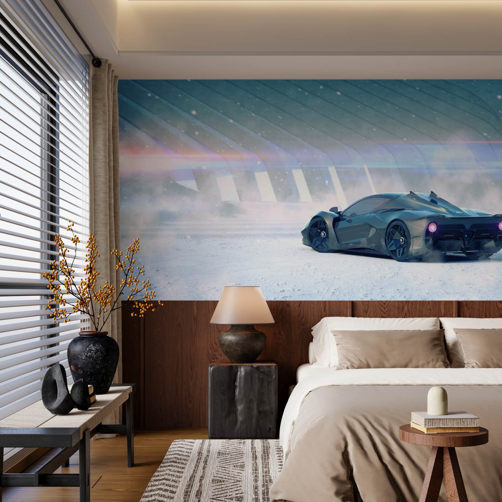 Fotobehang raceauto op de startlijn