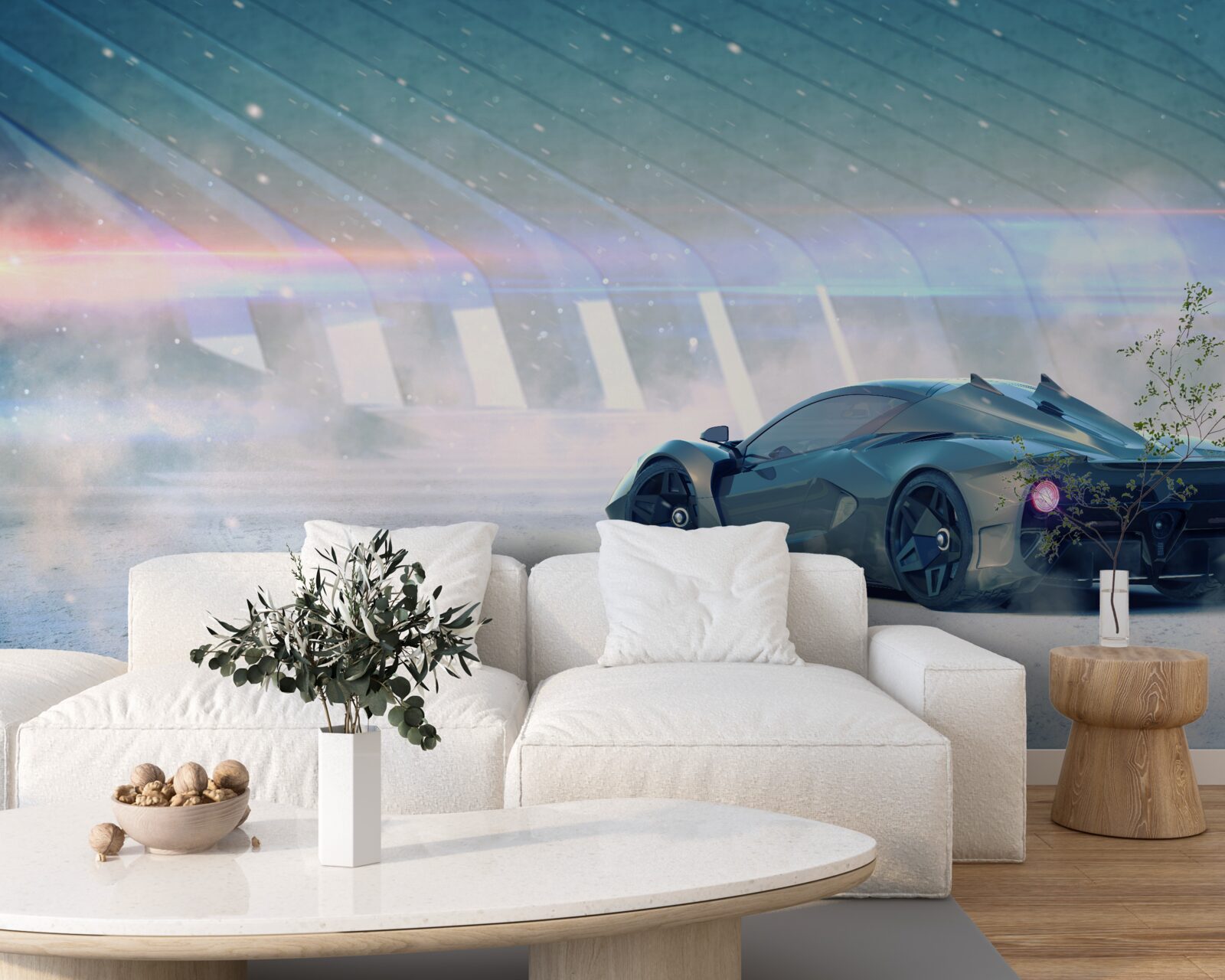 Fotobehang raceauto op de startlijn