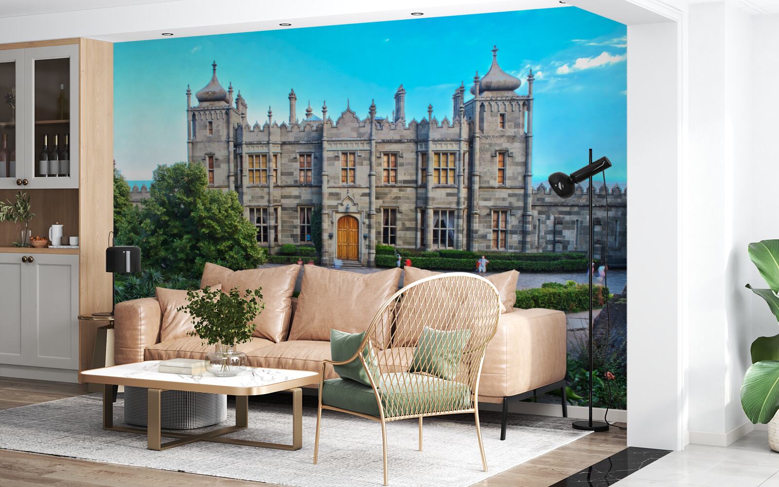 Fotobehang vorontsov paleis met een tuin op de binnenplaats