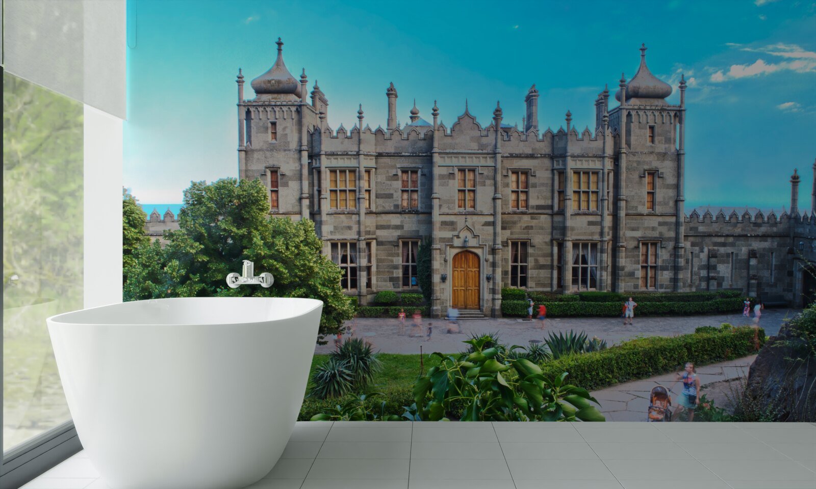 Fotobehang vorontsov paleis met een tuin op de binnenplaats