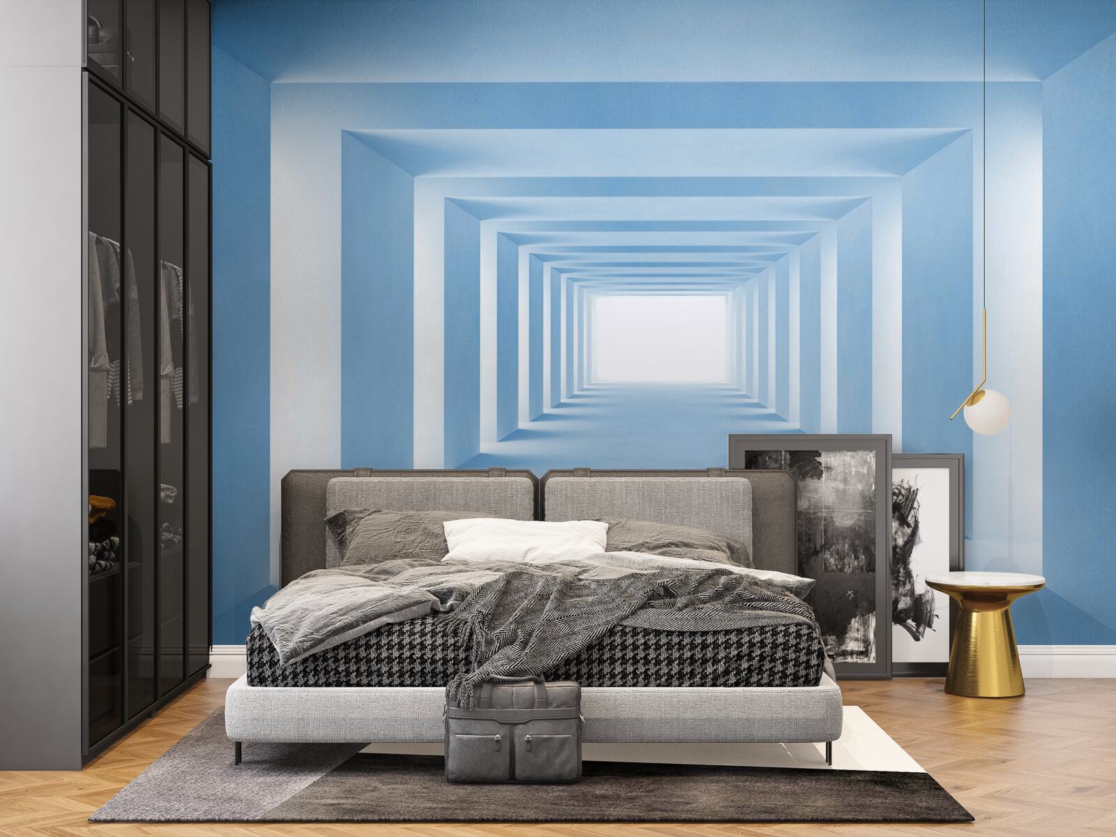 Fotobehang oneindig omkeerbare rechthoekige gebogen structuren