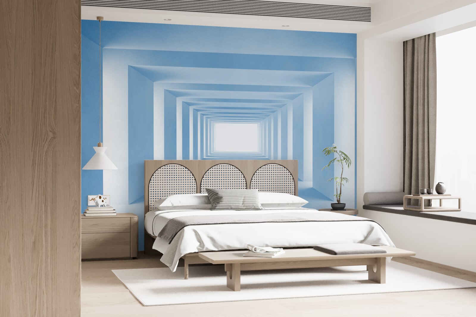 Fotobehang oneindig omkeerbare rechthoekige gebogen structuren