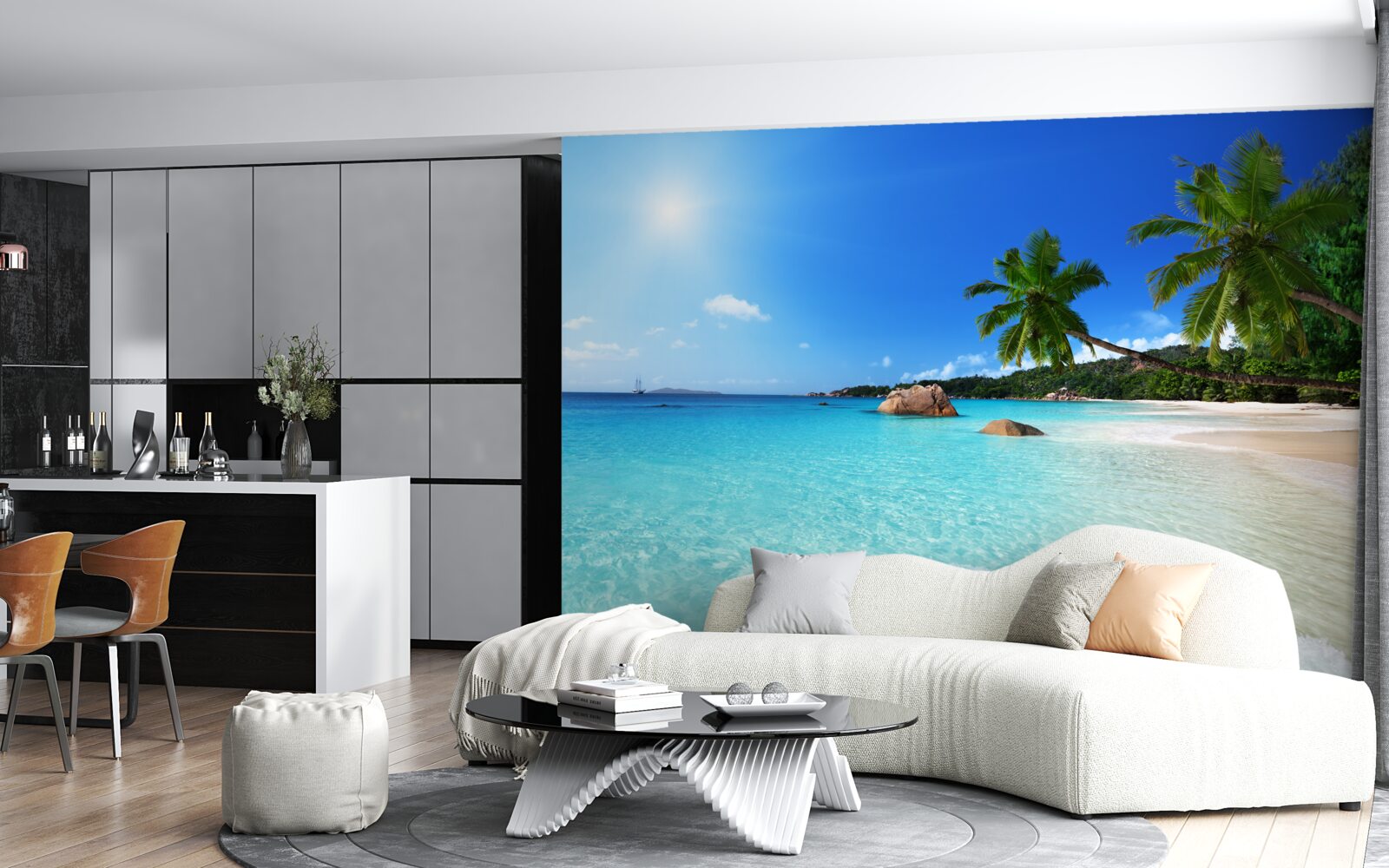 Fotobehang turquoise water voor een exotische kust