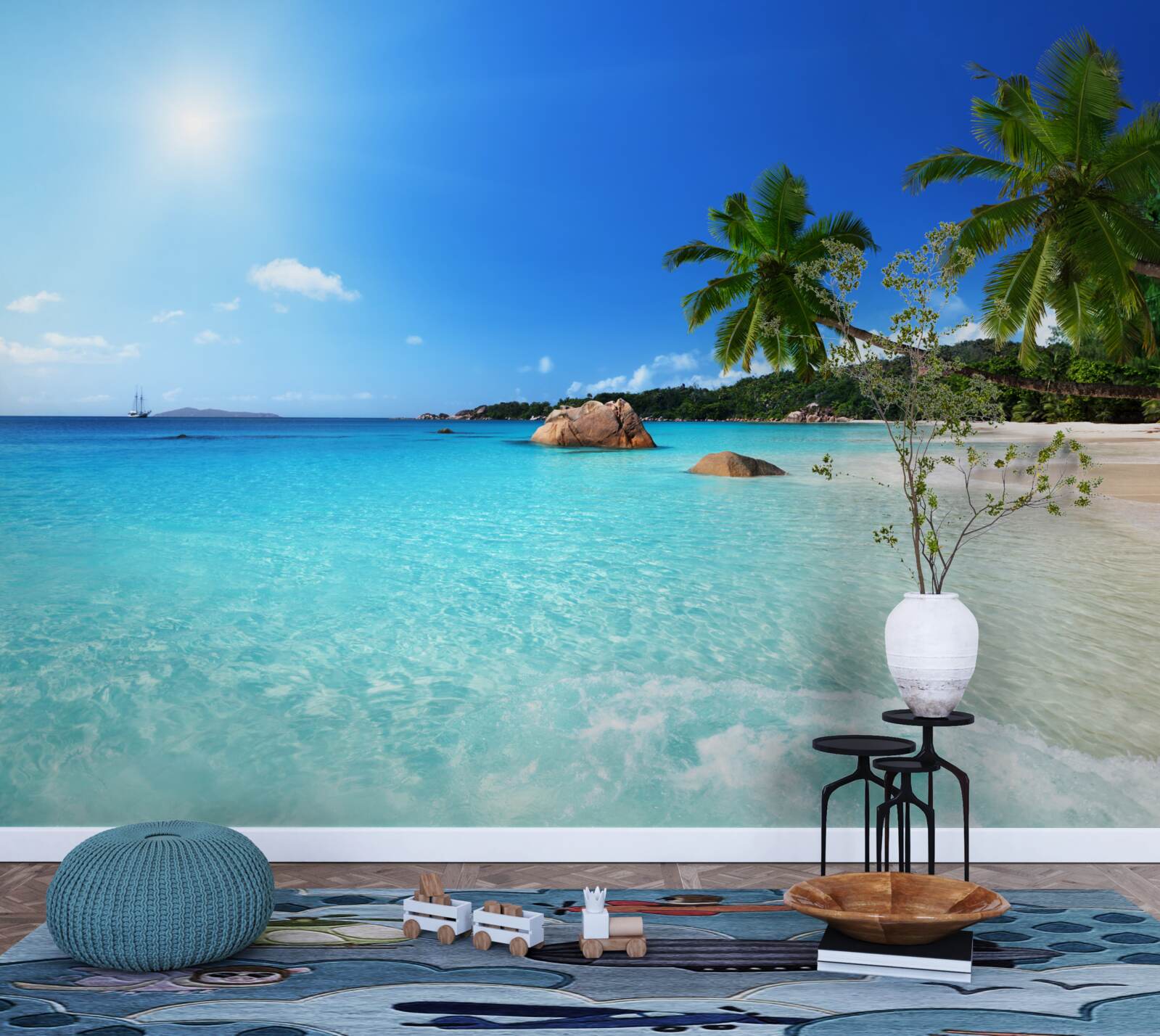 Fotobehang turquoise water voor een exotische kust