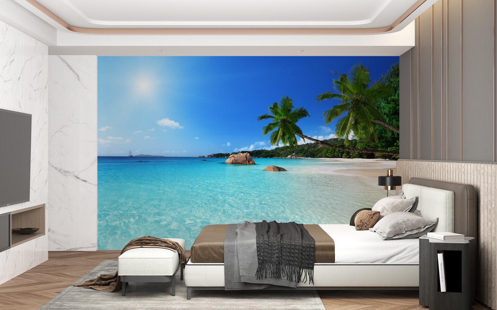 Fotobehang turquoise water voor een exotische kust