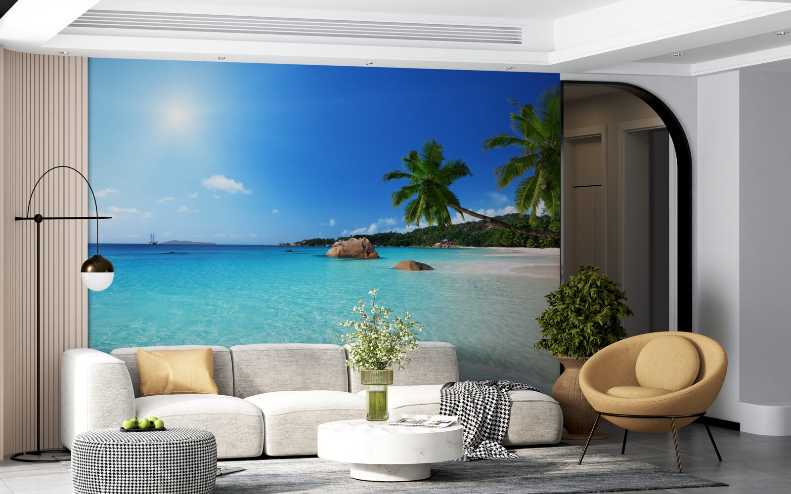 Fotobehang turquoise water voor een exotische kust