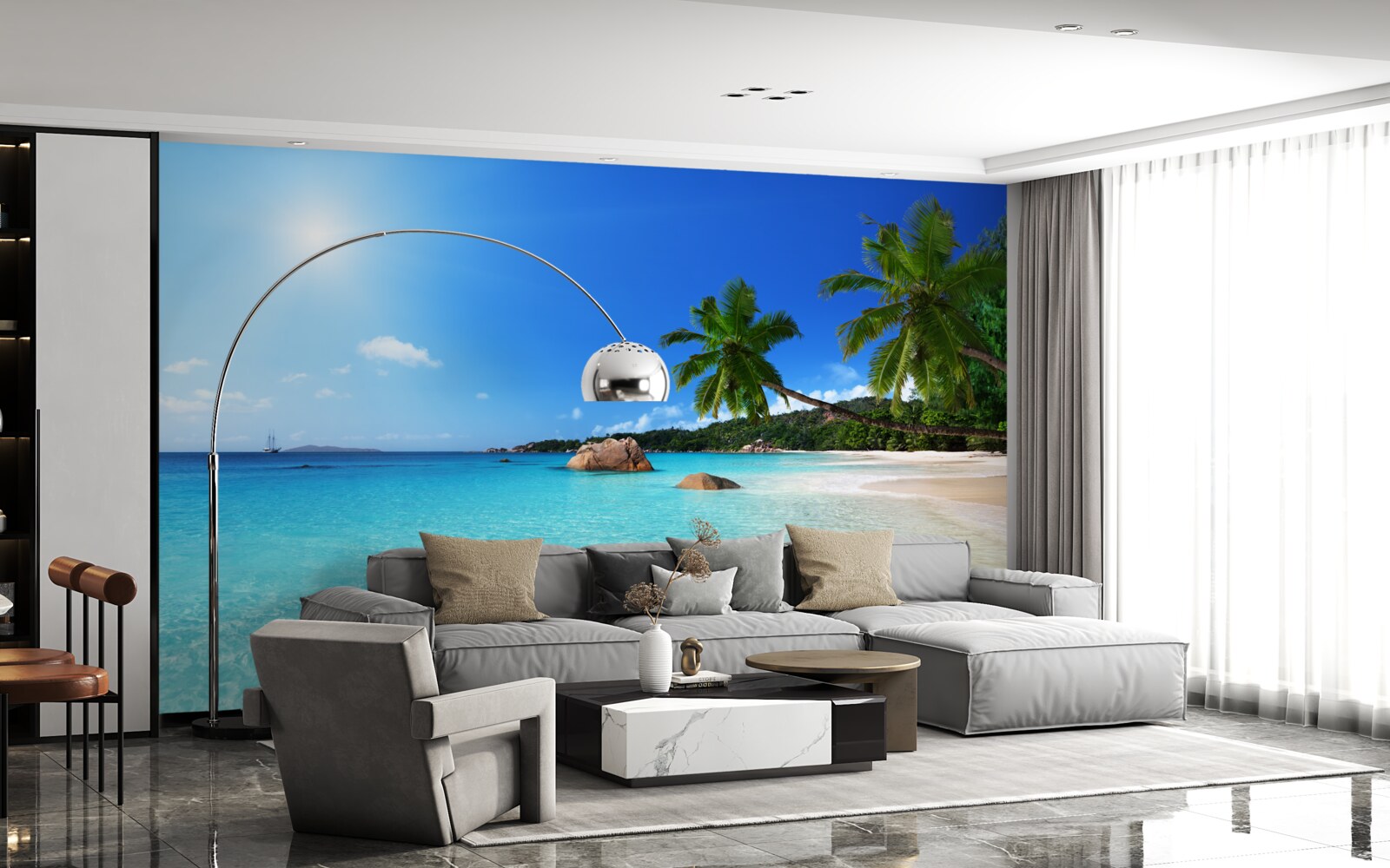 Fotobehang turquoise water voor een exotische kust