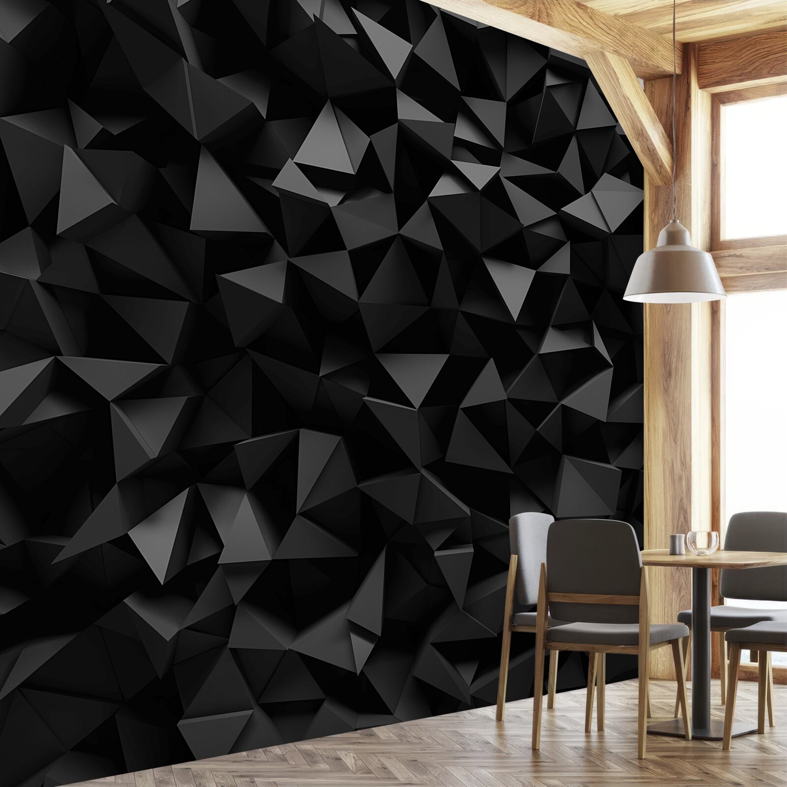 Fotobehang abstractie in de vorm van scherpe vormen en donkere pieken