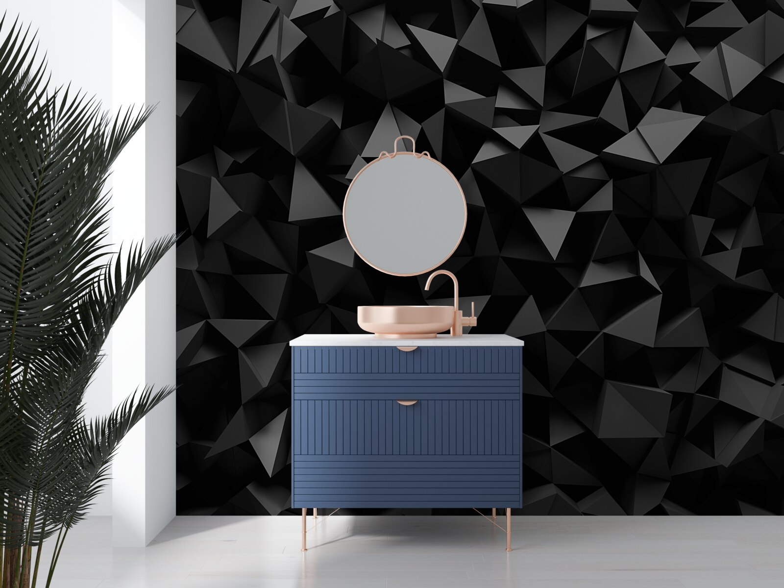 Fotobehang abstractie in de vorm van scherpe vormen en donkere pieken