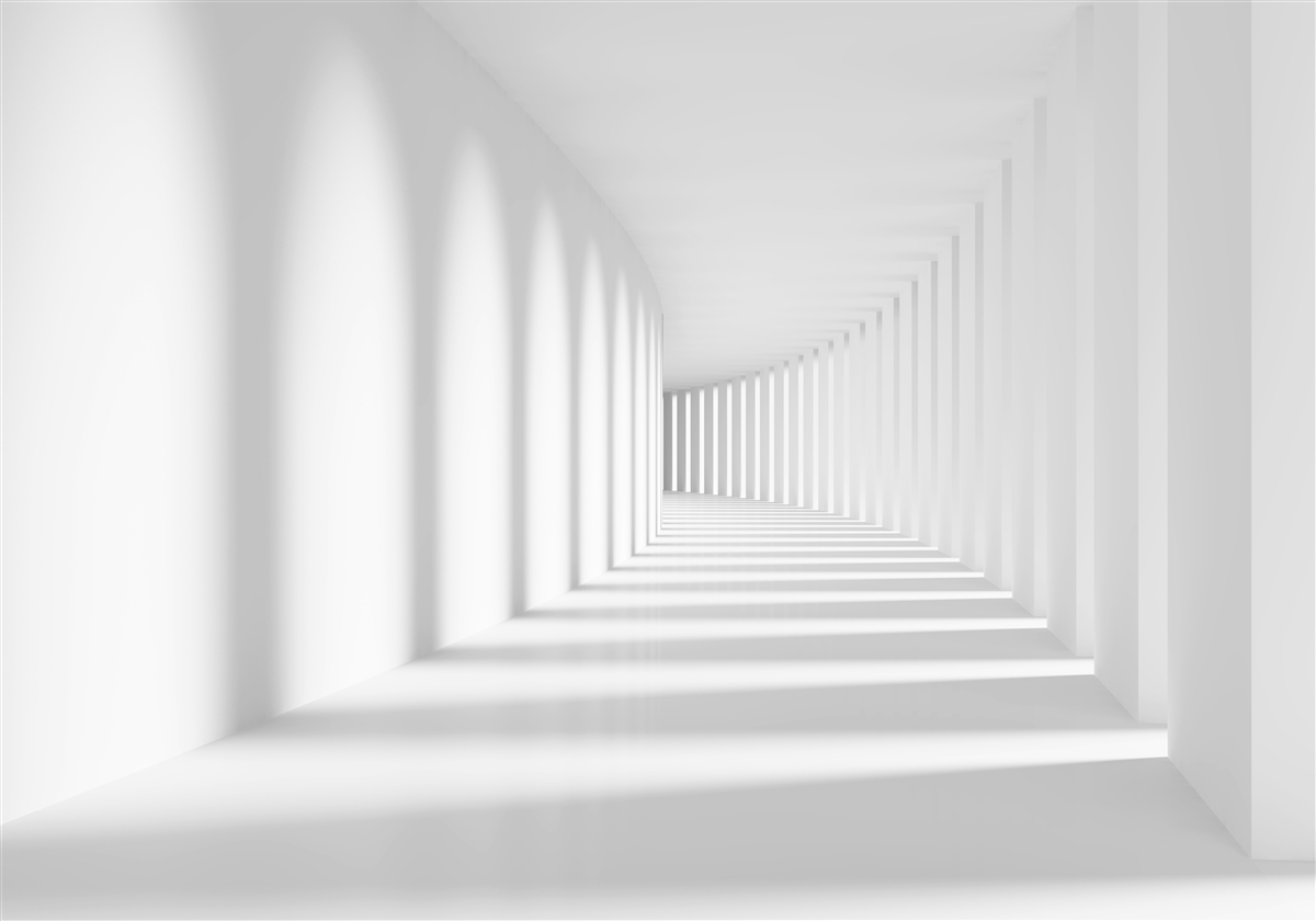 Fotobehang terugwijkende gang van licht