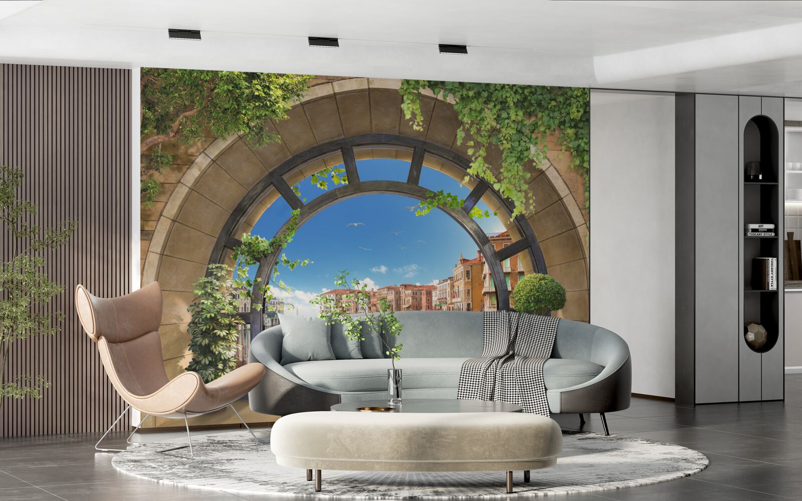 Fotobehang ronde bogen in de jachthaven