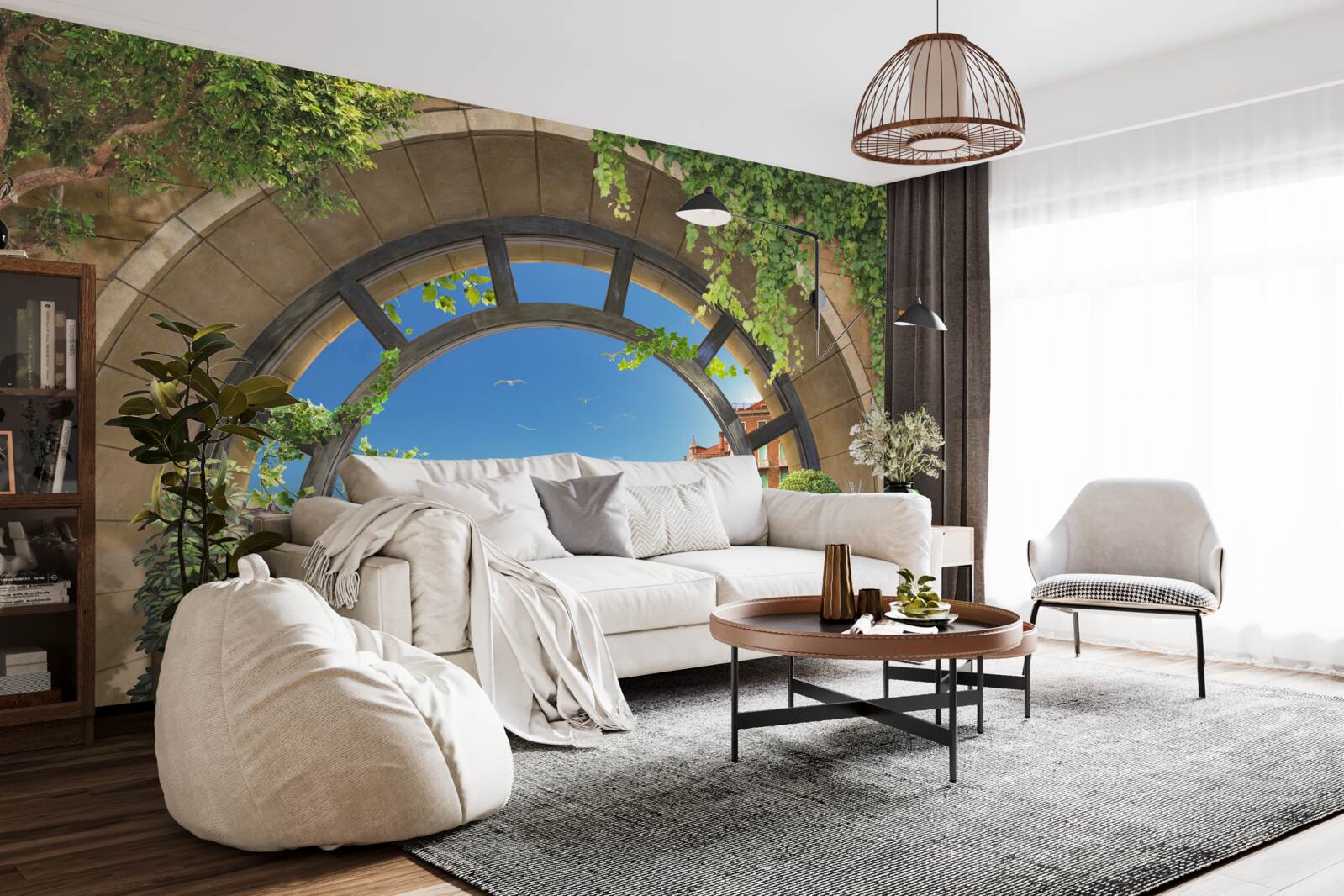 Fotobehang ronde bogen in de jachthaven