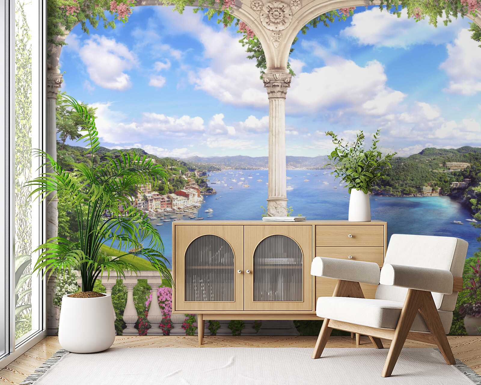 Fotobehang uitkijkplatform met prachtig uitzicht op de natuur