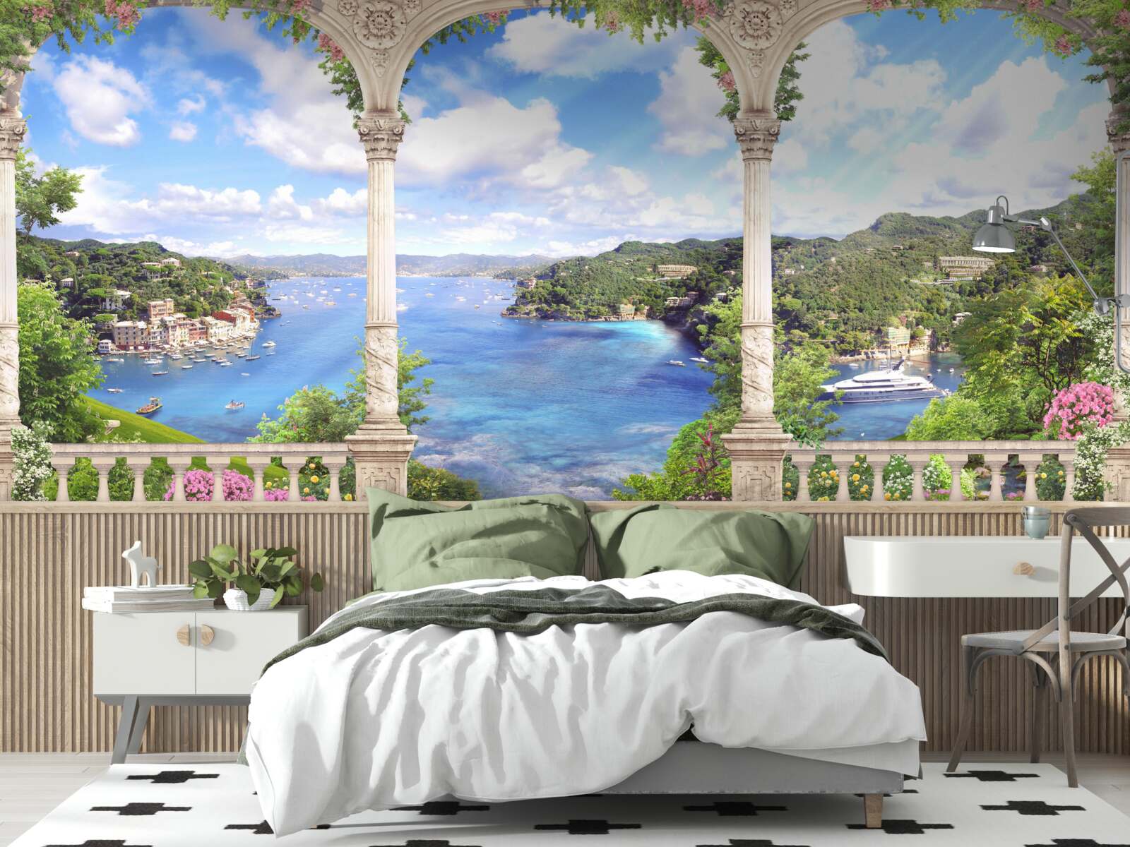 Fotobehang uitkijkplatform met prachtig uitzicht op de natuur