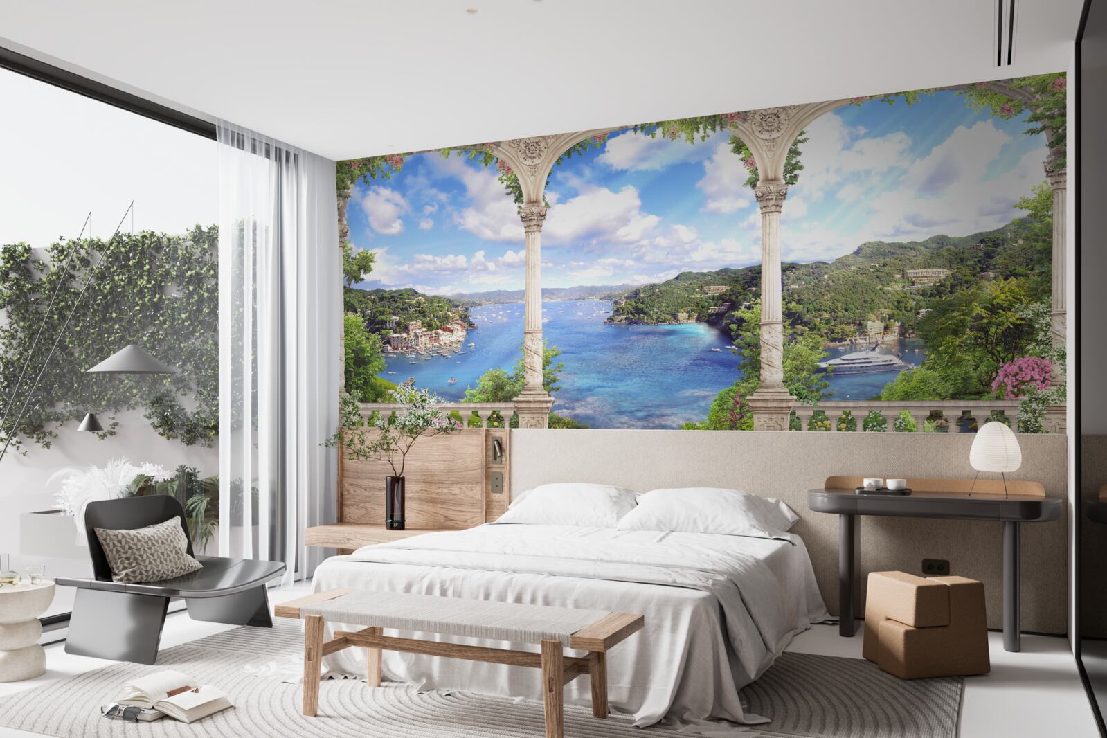 Fotobehang uitkijkplatform met prachtig uitzicht op de natuur