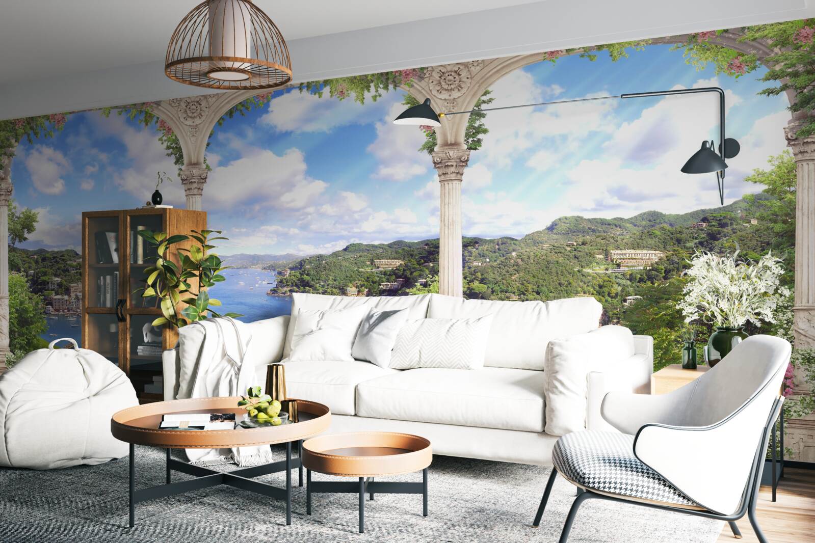 Fotobehang uitkijkplatform met prachtig uitzicht op de natuur