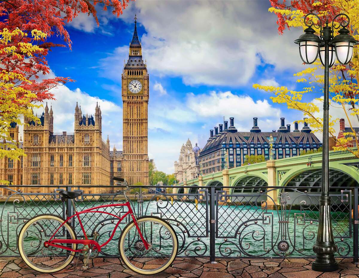 Fotobehang herfstbrug tussen de thames en big ben