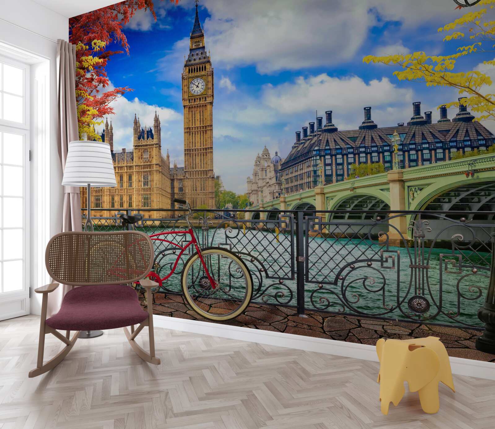 Fotobehang herfstbrug tussen de thames en big ben