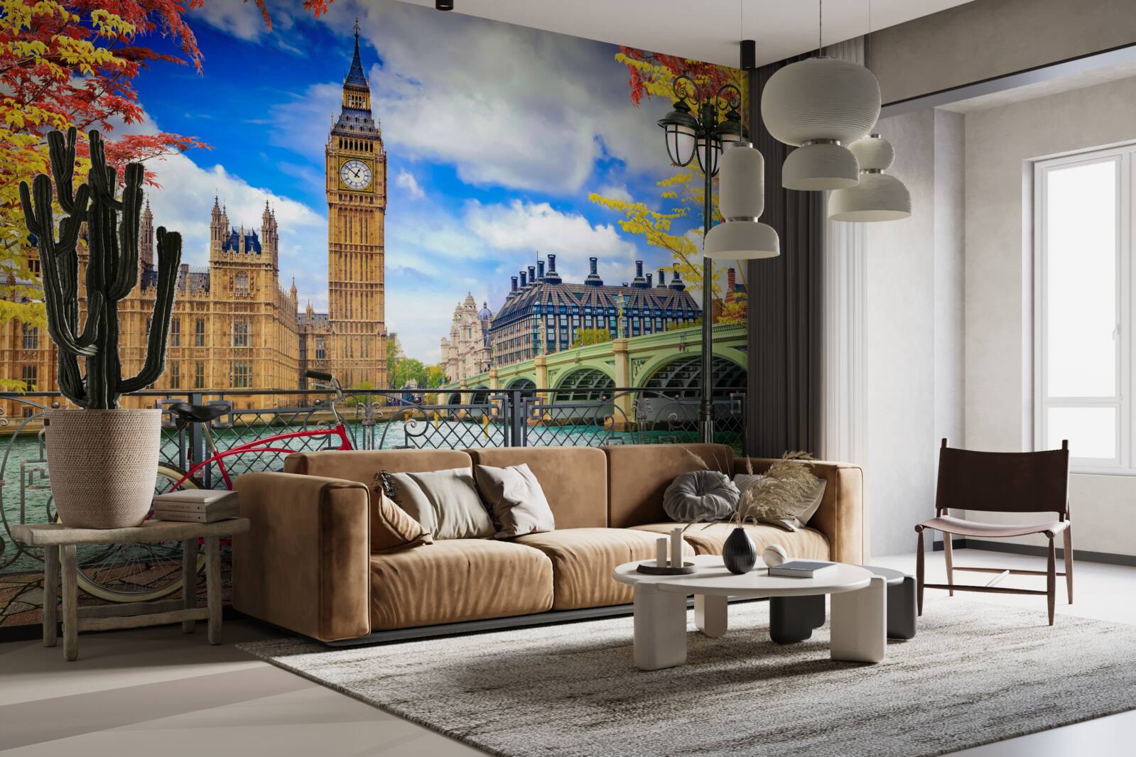 Fotobehang herfstbrug tussen de thames en big ben