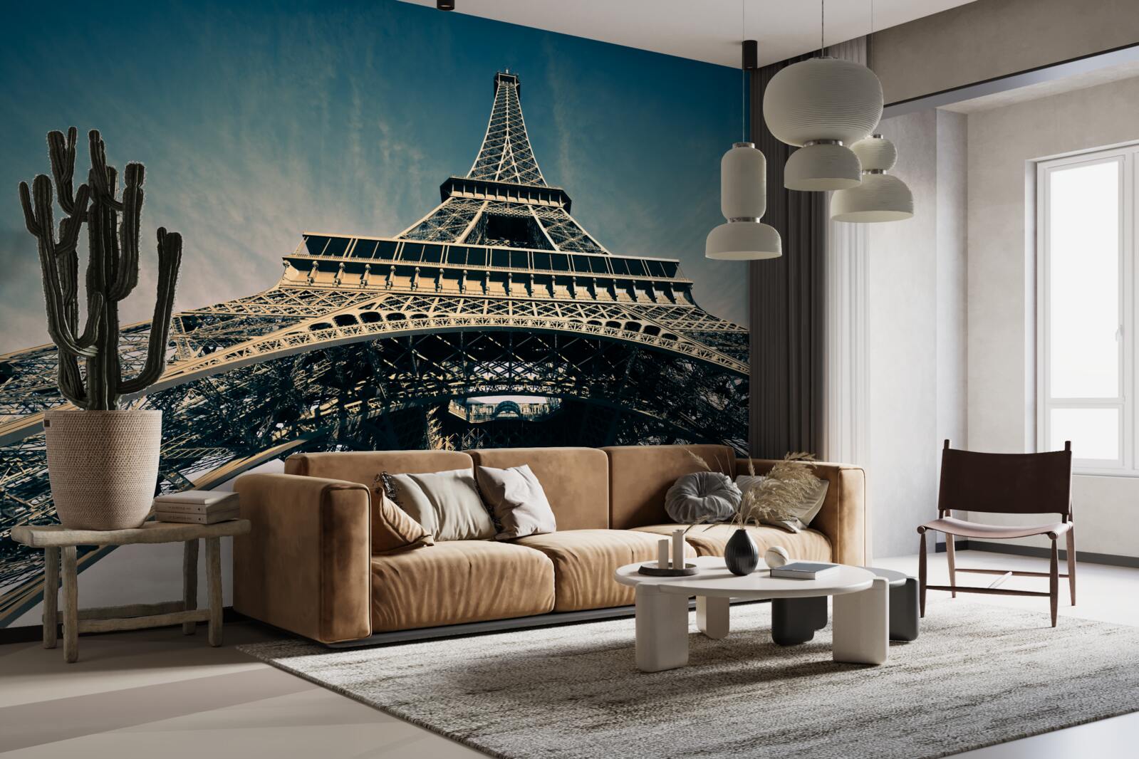 Fotobehang uitzicht op de eiffeltoren vanaf een lager punt